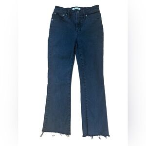 Madewell Cali Demi boot jeans size 25 frayed hem‎ black crop